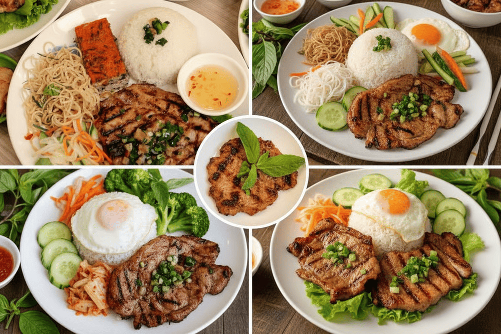 A hidden gem offering homemade-style broken rice topped with well-marinated grilled pork and friendly service